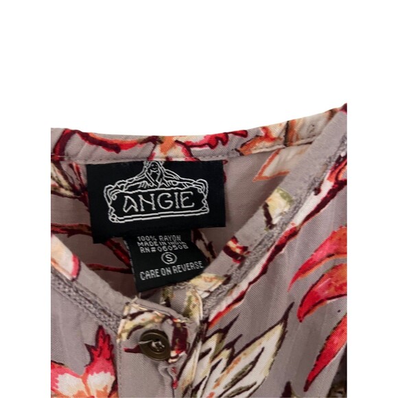 Angie Floral Spaghetti Strap Sundress Size Small Beachy Hankerchief Hem - Picture 7 of 7